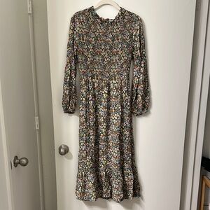 Old Navy Green Floral Print Long Sleeve Women's Dress for Spring